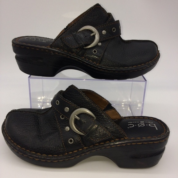 Born Shoes Born Boc Concept Karley Black Pebbled Leather Clogsmules